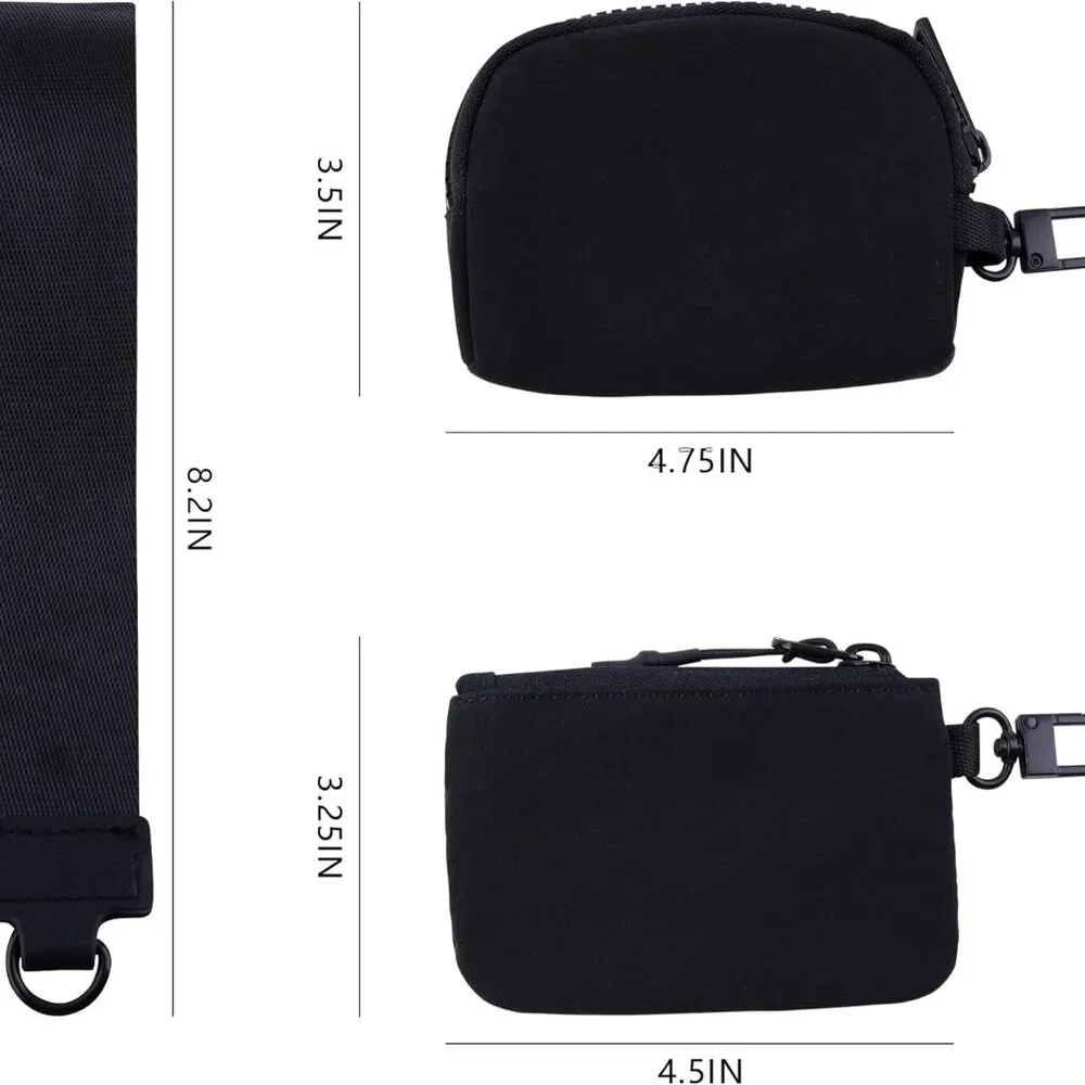 Stylish Dual Pouch Wristlet Wallet with Detachable Coin Purse and Keychain - Com - Picture 3 of 5